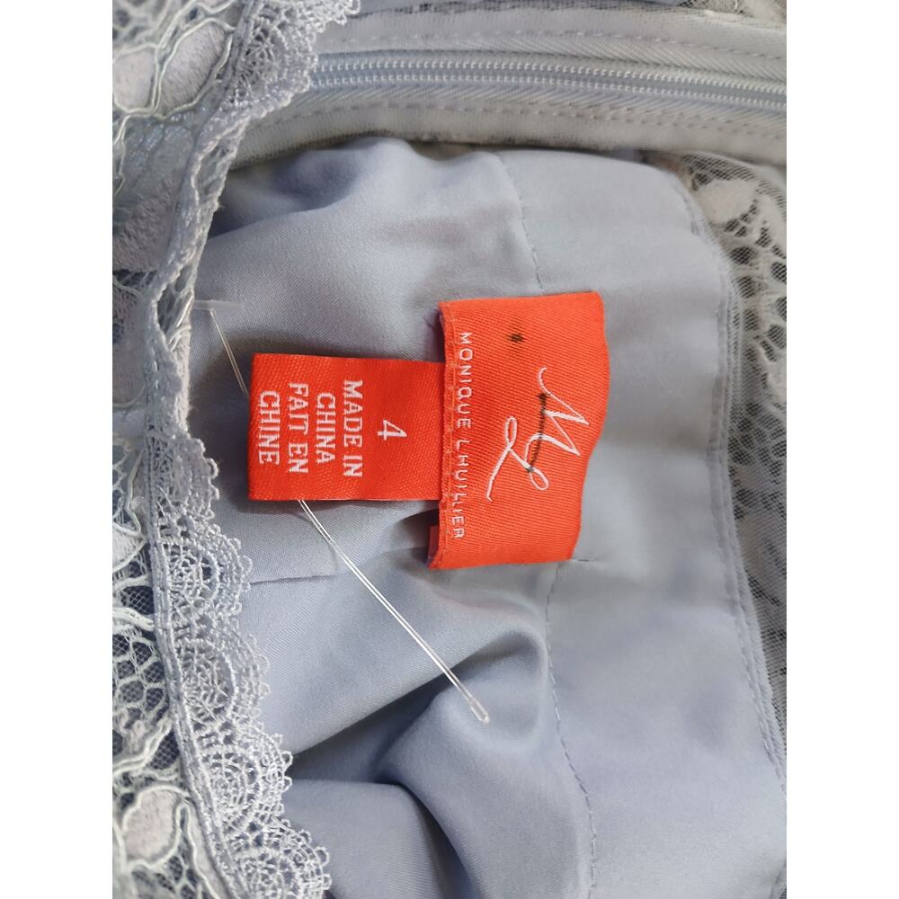 NWT BHLDN ML Monique Lhuillier Blue Michaela Lace Mini Dress 4 MSRP $425 - Picture 13 of 14